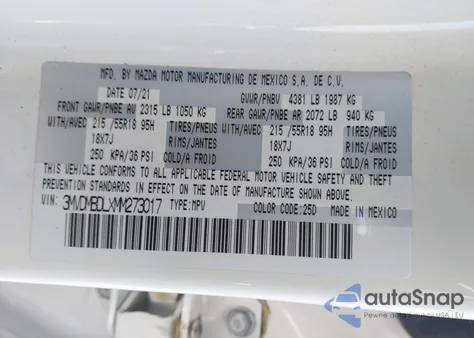 2021 Mazda Cx-30 Premium from USA, damaged, VIN 3MVDMBDLXMM273017
